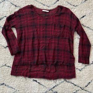 Flowy plaid top